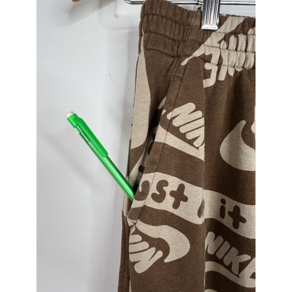 Nike Club Fleece Joggers Boys Large All Over Print Logo Sweatpants Drawstring - Picture 3 of 6